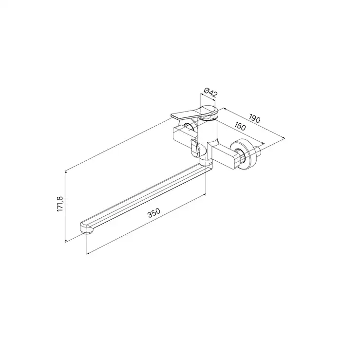Смеситель для ванны IDDIS Parker PARSB02i10WA с длинным изливом цвет, Глянцевый хром фото 5