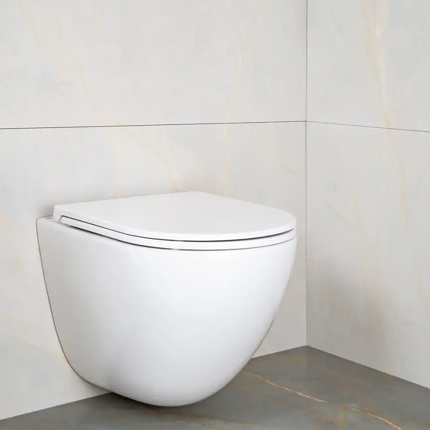 Унитаз подвесной AVS Атлант 801-0045-P-T2-GW безободковый, со смывом Торнадо, белый фото 2