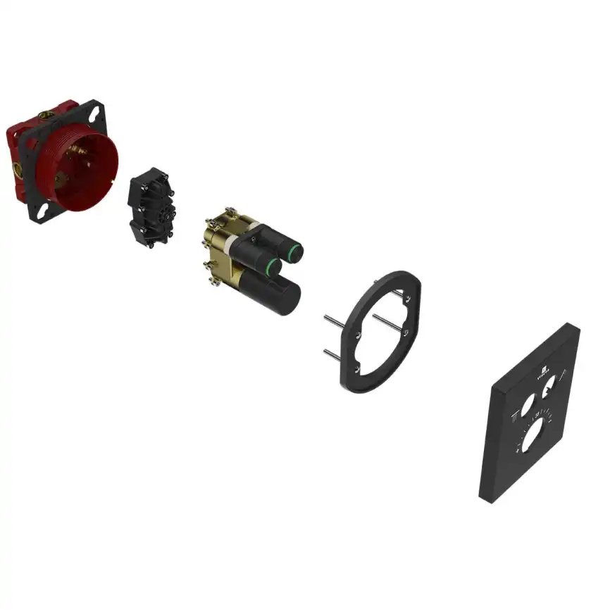 Смеситель для душа Vincea VSCV-321T-MMB встраиваемый  двухфункциональный, термостатический, черный фото 3