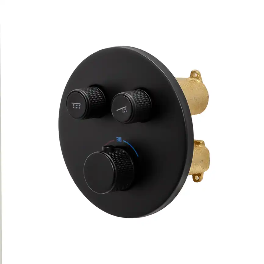 Встраиваемая душевая система AVS LUXURY 811-501-MB термостат, черный матовый фото 8