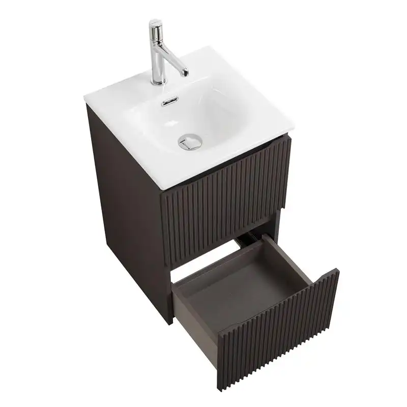 Тумба под раковину BelBagno UNO-MINI-400-2C-SO-GSO подвесная, Темно-Серый Матовый фото 4