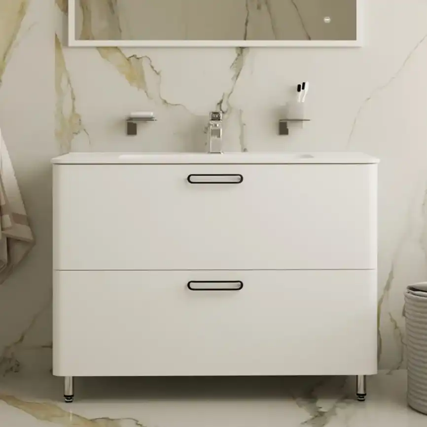 Тумба с раковиной IDDIS Brick 100, напольная, Белая, BRI10WFi95K фото 1