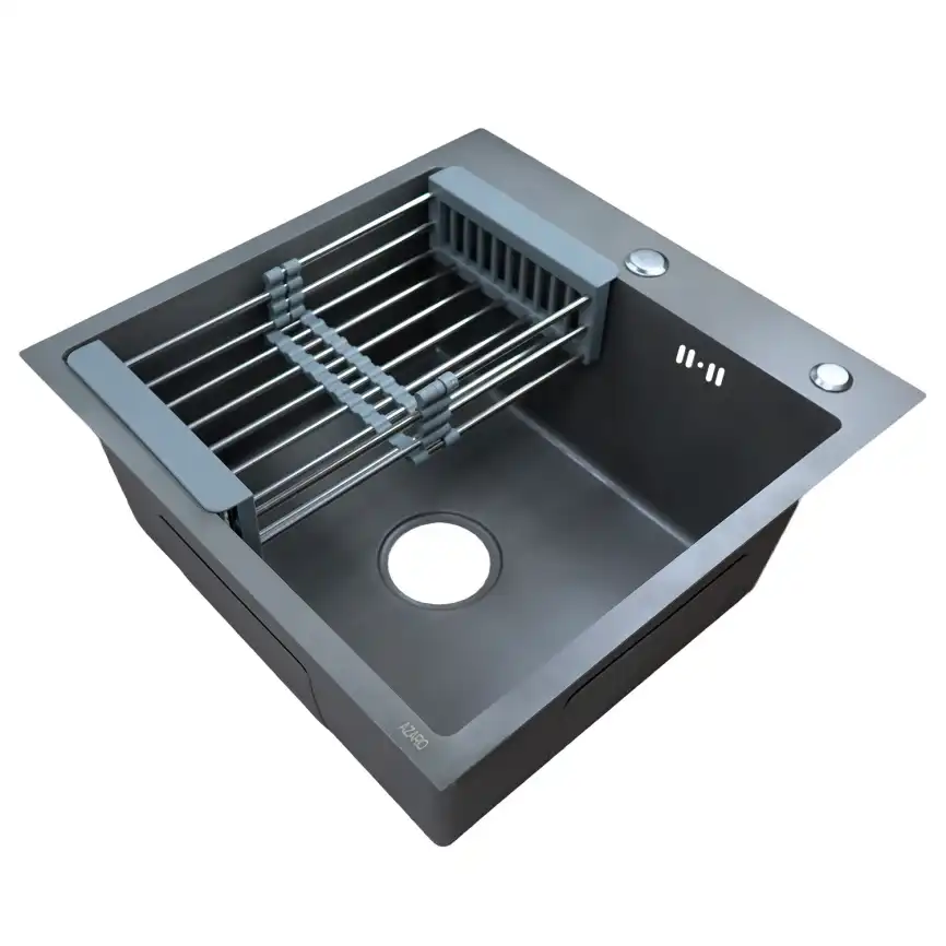 Кухонная мойка AZARIO NICOLE 500х500х220 нержавеющая сталь, серая соты: AZG5050H фото 6