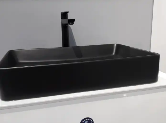 Раковина AVS Кристел 60х41 черная матовая фото 2