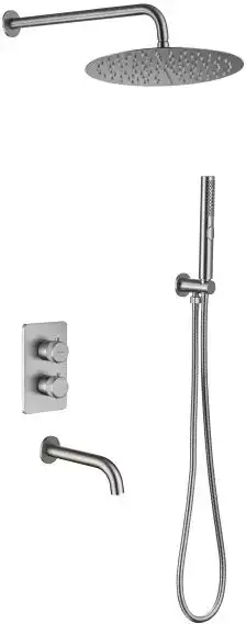 Душевая система Allen Brau Priority 5.31014-BN для ванны с изливом, термостатическая, встраиваемая, Никель браш фото 1