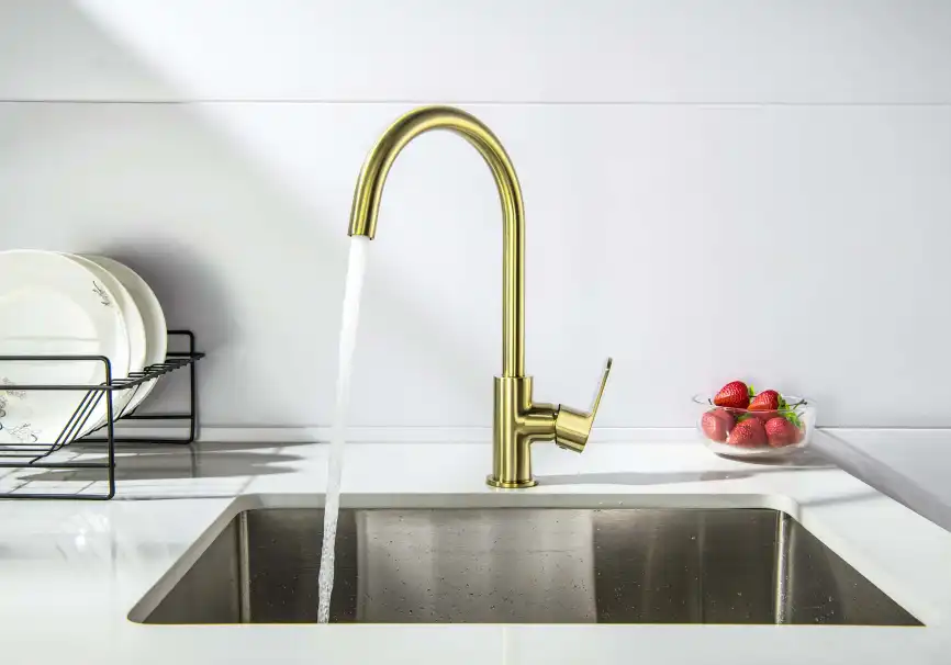 Смеситель для кухни Aquatek Оберон AQ1282BG, Золото матовое фото 7