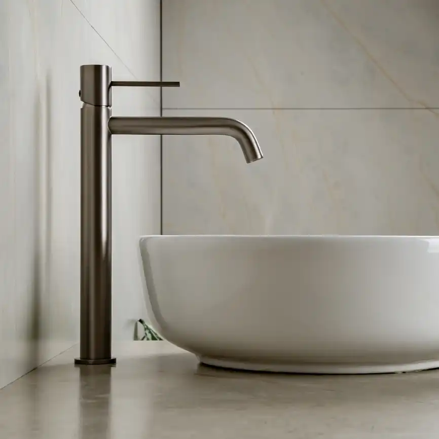 Смесители для раковины AVS Slimmer 811-101-GM высокий, оружейная сталь фото 9