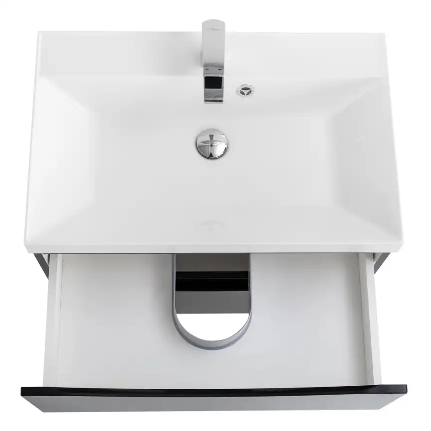 Тумба под раковину BelBagno MARINO-600-2C-SO-NL-P подвесная Nero Lucido фото 5