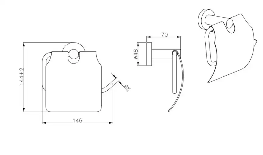 Держатель туалетной бумаги Aquatek Вега AQ4009CR с крышкой, Хром фото 2