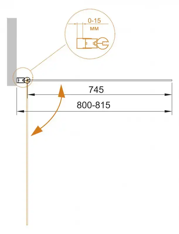Шторка для ванны Cezares ECO 80 см, ECO-O-V-1-80/140-C-Cr, профиль Хром, стекло Прозрачное фото 2