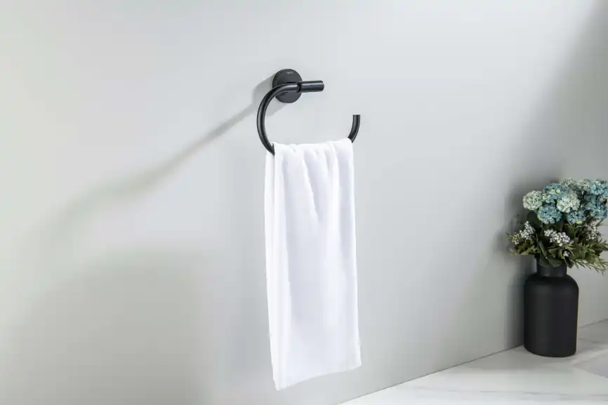 Держатель полотенец Aquatek Оберон AQ4221MB, Черный матовый фото 3