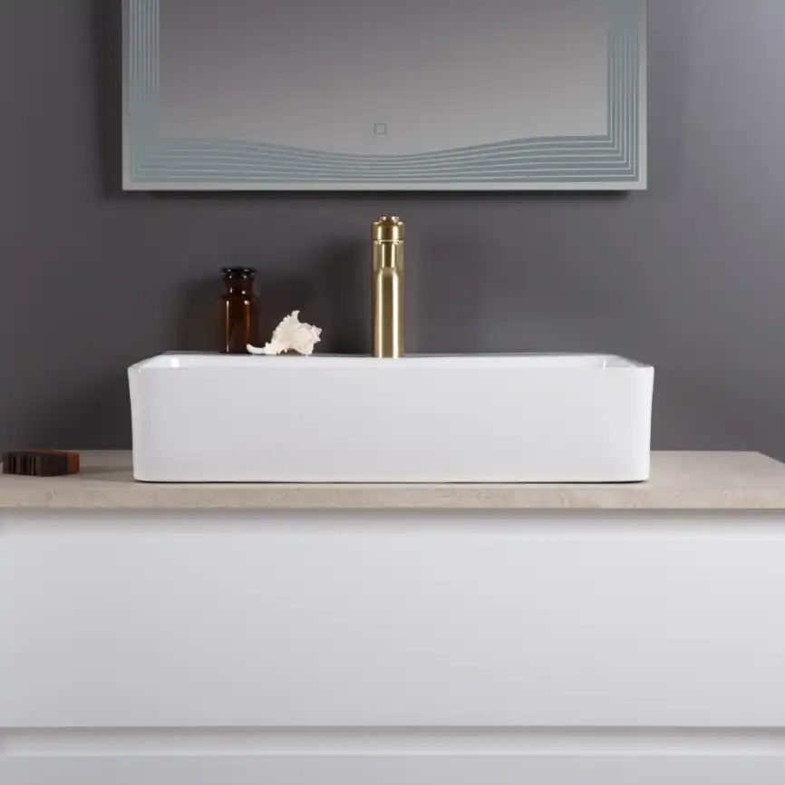 Раковина накладная BelBagno 605х420х135 BB1338, цвет Белый фото 5