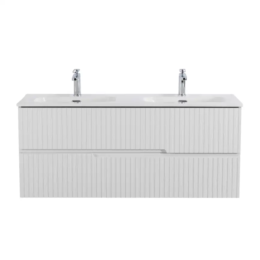 Тумба под раковину Cezares DUET-N 120 см, DUET-N-1200-2C-SO-2-BL подвесная, Bianco Lucido фото 1