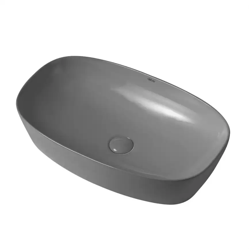 Раковина накладная ABBER RECHTECK 60,5х39х14 AC2206MG, прямоугольная, серая матовая фото 2