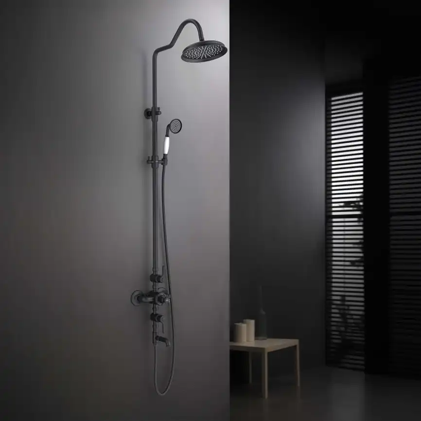 Душевая система Aquatek КЛАССИК AQ2543MB с термостатом, Черный матовый фото 9