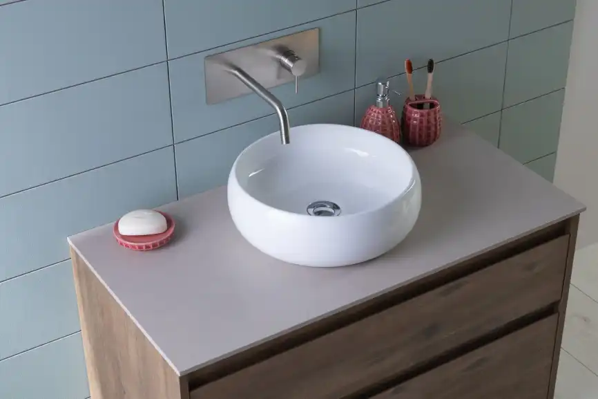 Раковина накладная Aquanet ROUND-1 36х36х13 круглая, Белая глянцевая фото 12