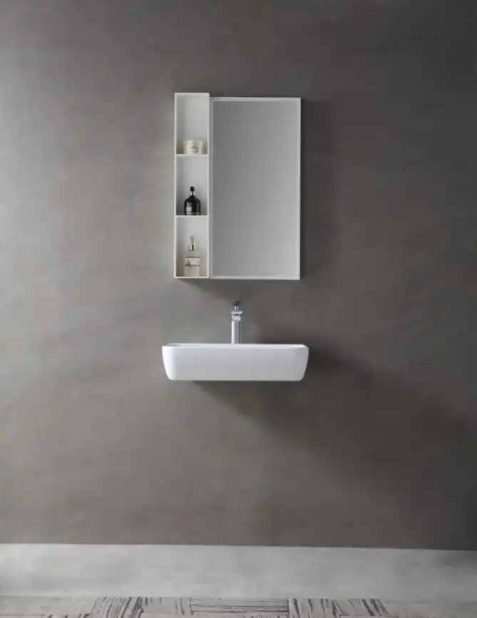 Раковина подвесная ABBER STEIN 60х40х14 AS2654, прямоугольная, белая матовая фото 3