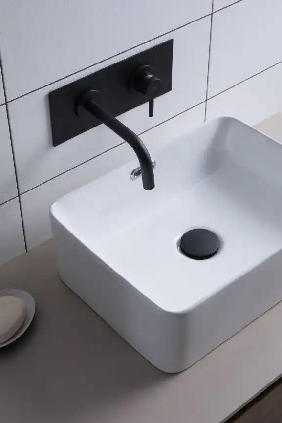 Раковина накладная Aquanet PERFECT-1 40,5х31,5х14 прямоугольная, Белая глянцевая фото 10