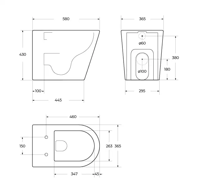 Унитаз приставной BelBagno FLAY-TOR BB1003CB-TOR/SC безободковый с сиденьем и смывом TORNADO фото 15