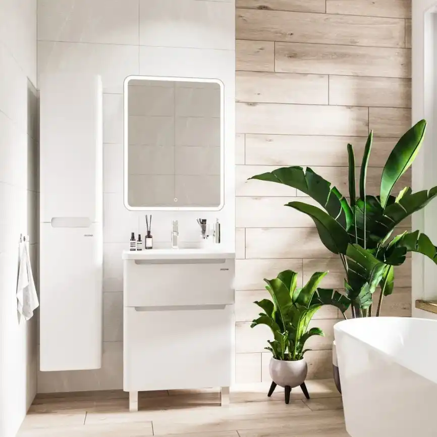 Тумба под раковину Grossman Адель 60 напольная, белая глянцевая (106007) фото 2