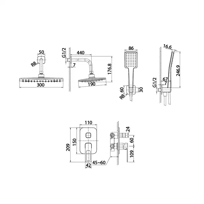 Душевая система IDDIS Slide SLISB02i67 для душа встраиваемая цвет, Глянцевый хром фото 6