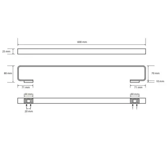 Полотенцедержатель 60 см BEMETA SOLO хром 139104282 фото 2