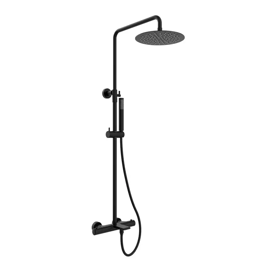 Душевая система  Vincea Vogue VSFS-1V1TMB VSFS-1V1TMB термостатическая с изливом, черный матовый фото 2