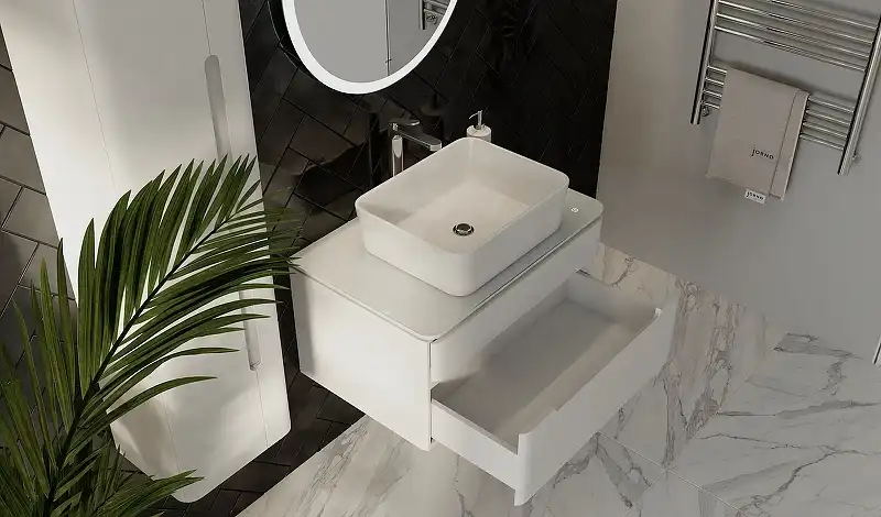 Тумба под раковину Jorno SHINE 75 Shi.01.75/P/W Белая фото 4