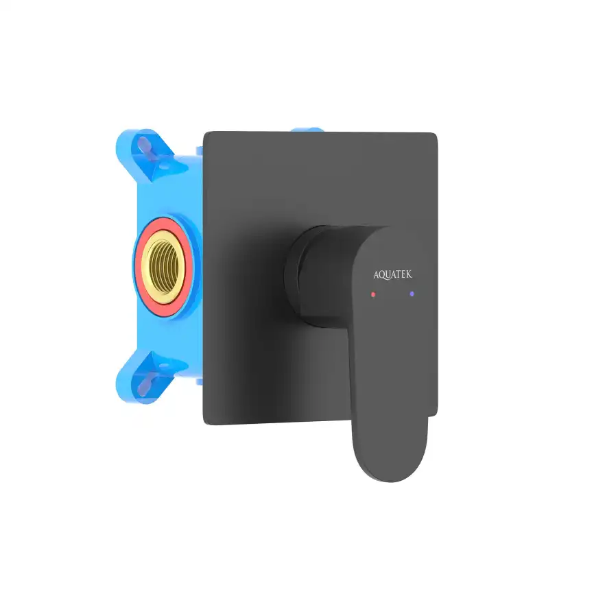 Смеситель для душа Aquatek Оберон AQ1266MB встраиваемый, с внутренней частью, Черный матовый фото 1