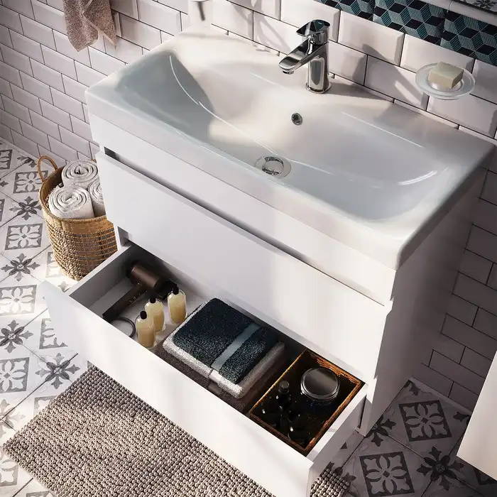 Тумба с раковиной IDDIS Zodiac 80, подвесная, Белая, ZOD8CB0i95K фото 1