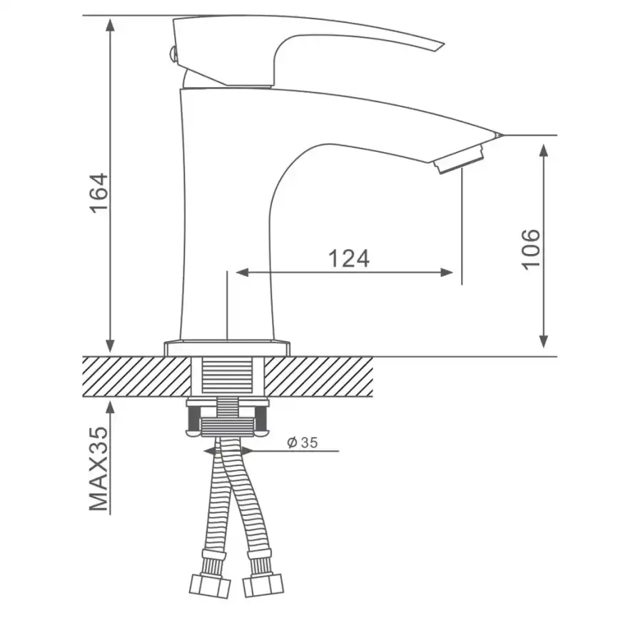 Смеситель для раковины Gappo G1007-66, Черный матовый фото 2
