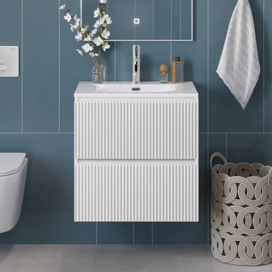 Тумба под раковину BelBagno UNO-700-2C-SO-BO подвесная, Bianco Opaco фото 11