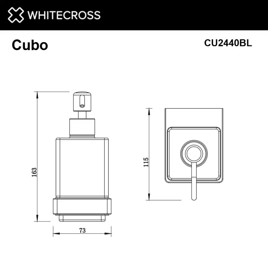 Дозатор для жидкого мыла Whitecross CUBO black, CU2440BL, Черный матовый фото 2