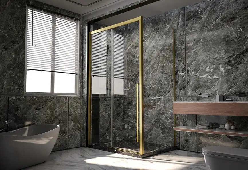 Душевой уголок  Veconi Premium Trento 150х100 PTC30-SP-150100-G-01-C4, стекло Прозрачное профиль Черный фото 1
