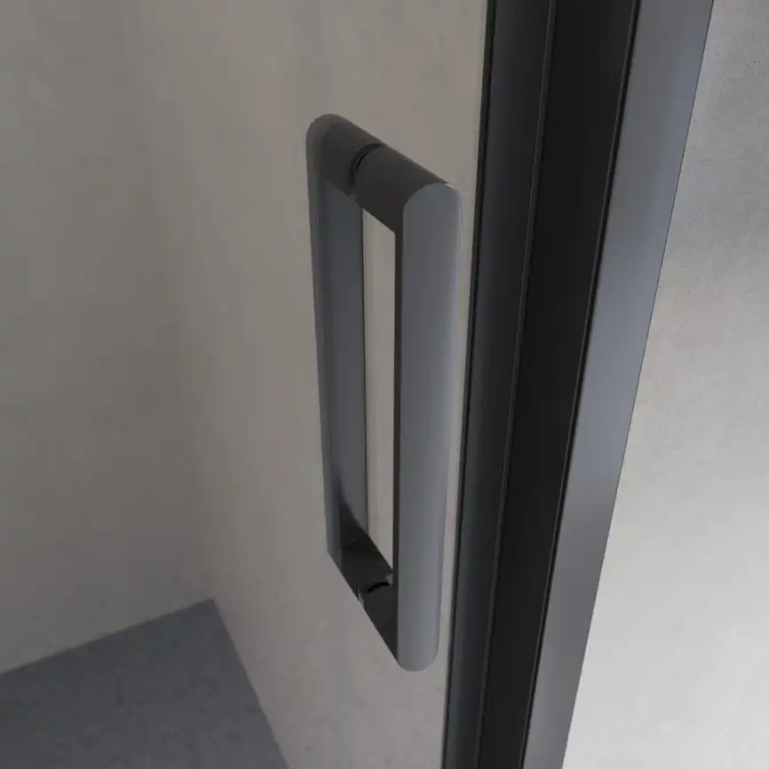 Душевая дверь BelBagno LUCE-BF-1-120-C-NERO стекло прозрачное, профиль Черный матовый фото 2