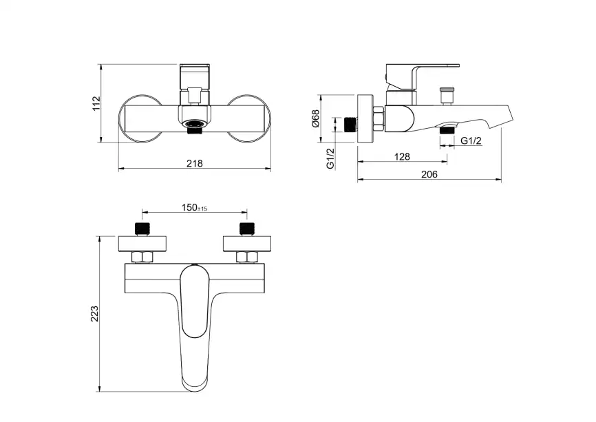 Смеситель для ванны Aquatek Оберон AQ1240BG, Золото матовое фото 3