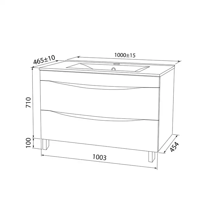 Тумба с раковиной IDDIS Cloud 100, напольная, Белая, CLO10WFi95K фото 5