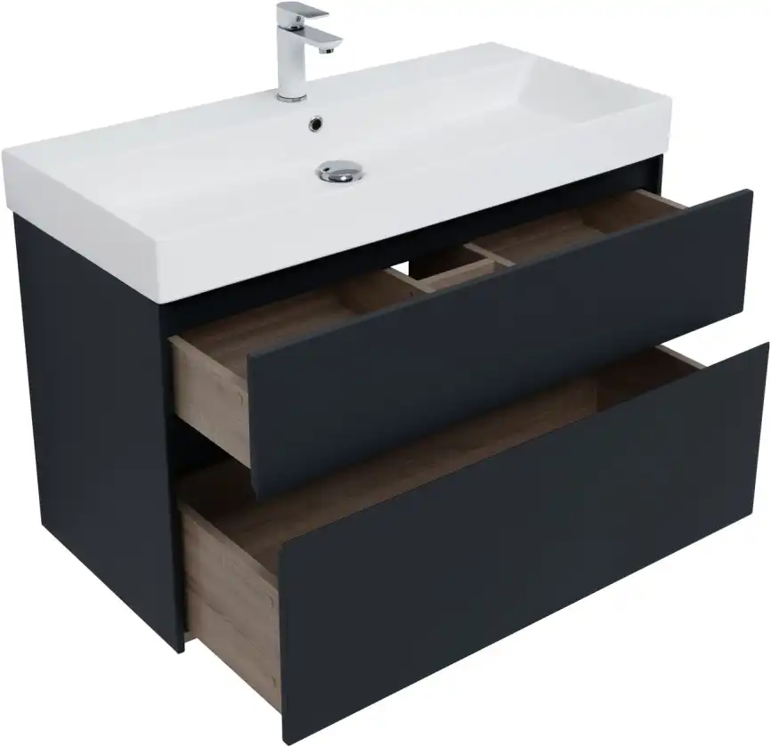 Тумба под раковину Aquanet Бруклин 100 антрацит матовый 310139 фото 4