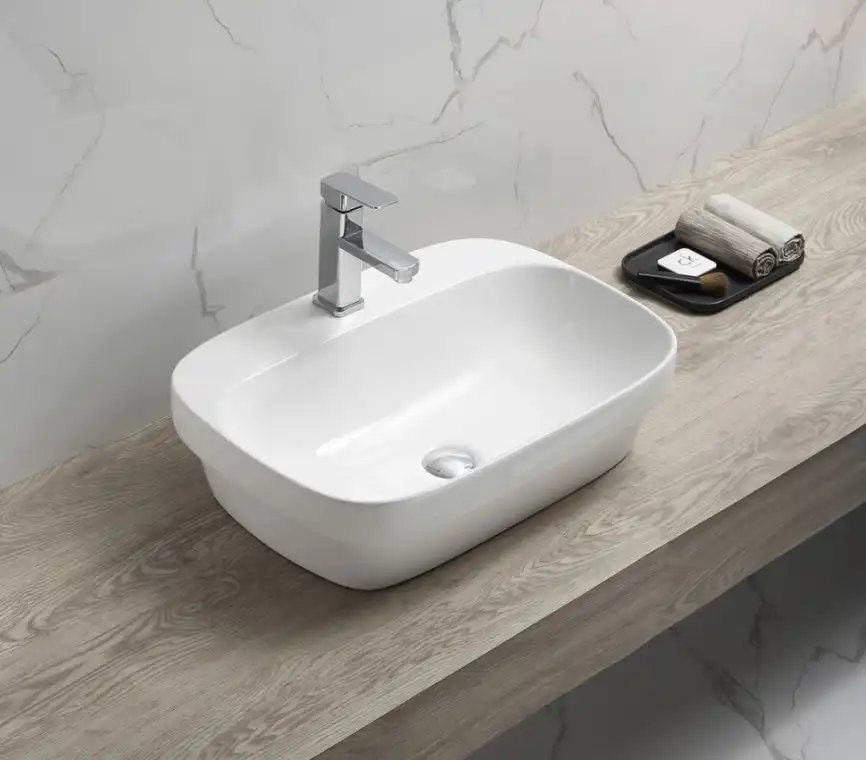 Раковина накладная CeramaLux 600х420х150 78598, цвет Белый фото 1