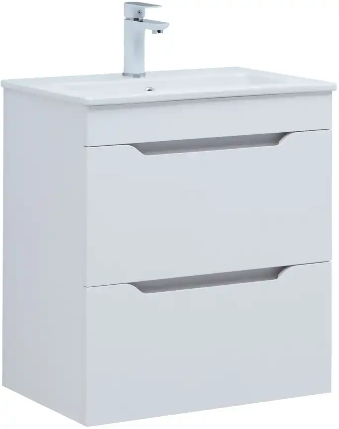 Тумба под раковину Aquanet Практика 60 белый глянец, 347963 фото 1