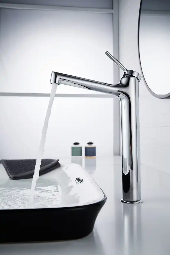 Смеситель для накладной раковины Lemark Minima LM3809C, однорычажный, высокий, Хром фото 3