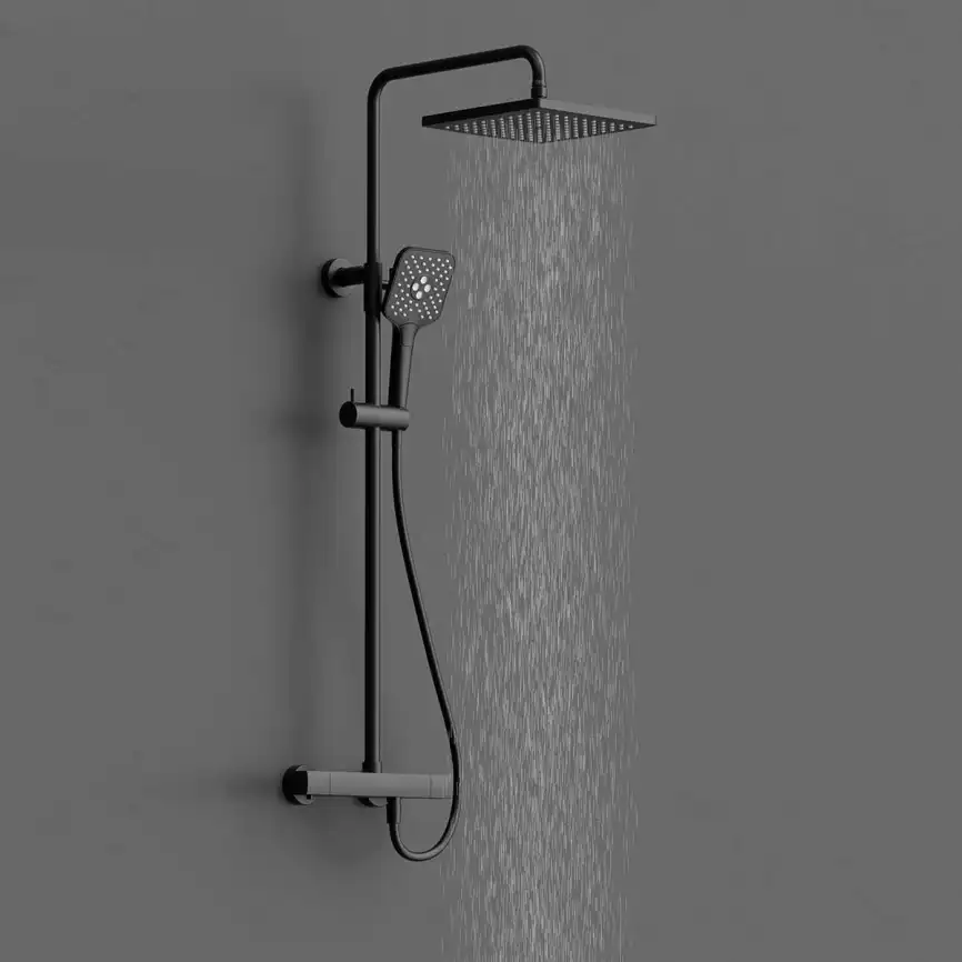Душевая система  Vincea Next VSFS-1N0TMB VSFS-1N0TMB  с термостатом, черный матовый фото 1