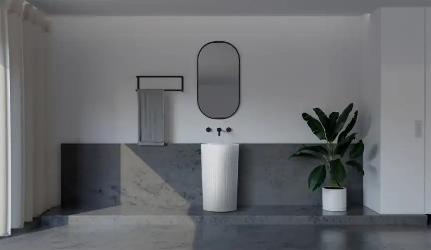 Раковина напольная ABBER STEIN 50х32х85 AS2504-H, овальная, белая матовая фото 3