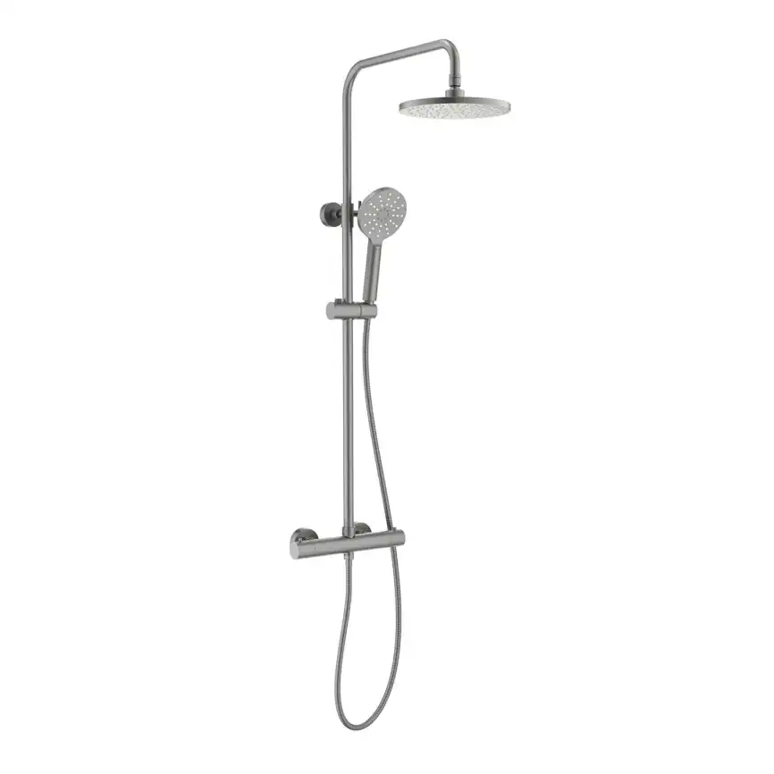 Душевая система Aquatek Европа AQ2343BGM с термостатом, Оружейная сталь фото 1