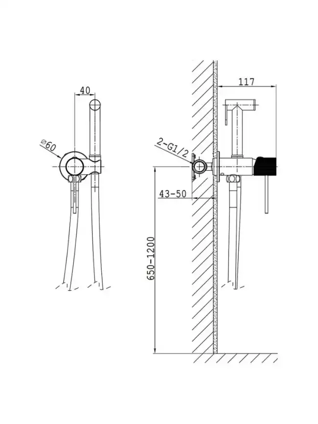Гигиенический душ со смесителем AVS Pulse 811-031-BG, брашированное золото фото 8