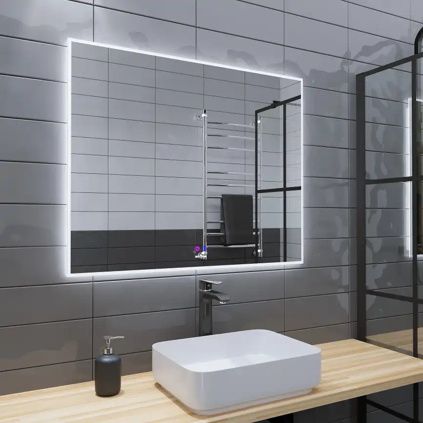 Зеркало Grossman PRAGMA-норма 100х80 1810080 с подстветкой, сенсорный выключатель, с подогревом фото 2