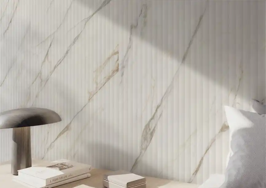 Керамогранит AVS by Italian Design Calacatta Arte Verticale 60x120 Moon Light Stone, белый фото 7