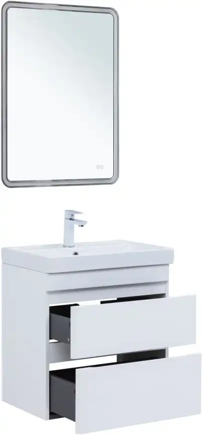 Тумба под раковину Aquanet Слим 60 белый сатин, 346047 фото 6