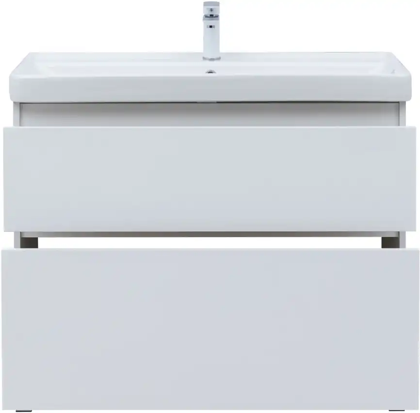 Тумба под раковину Aquanet Вега 100 напольная, белый глянец, 344125 фото 7