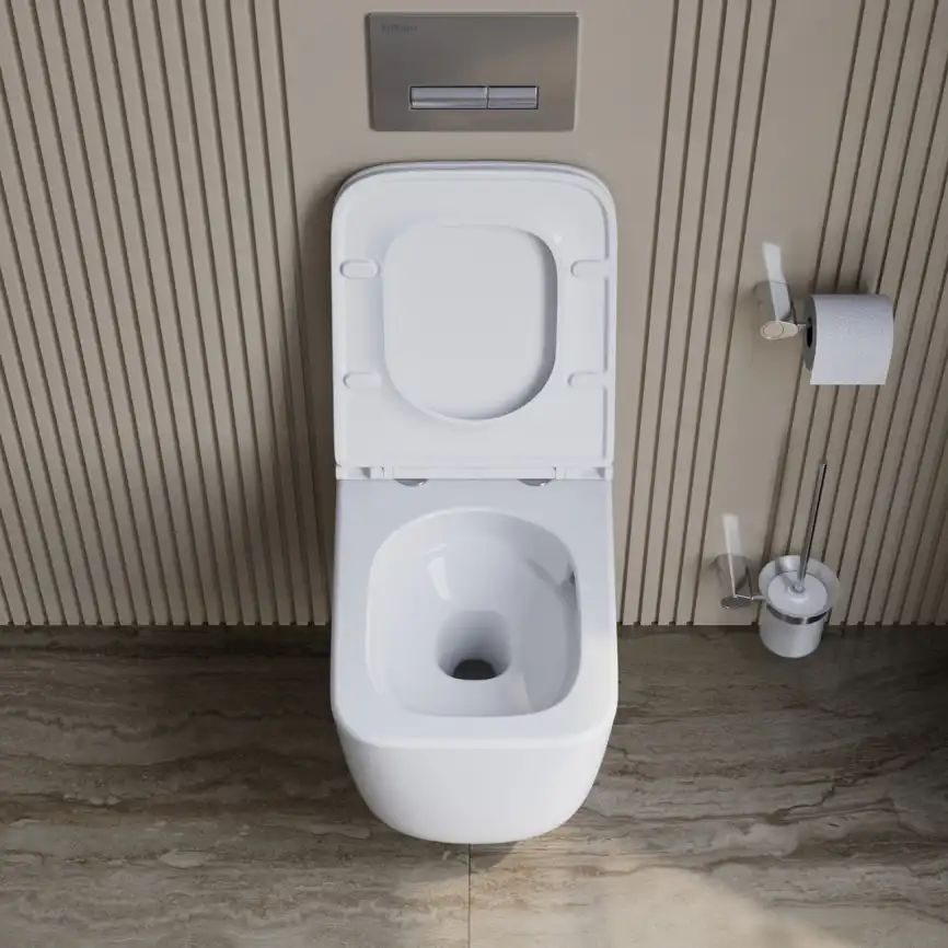 Подвесной унитаз BelBagno LUCE BB076CH-TOR/SC, безободковый, смыв торнадо с сиденьем микролифт, Белый фото 2